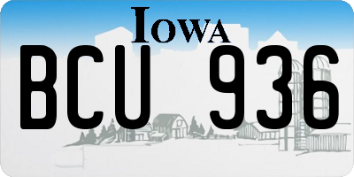 IA license plate BCU936