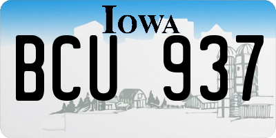 IA license plate BCU937