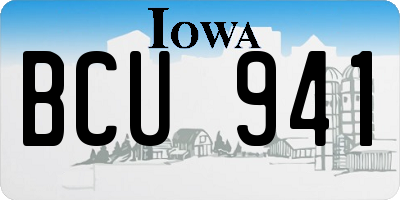 IA license plate BCU941