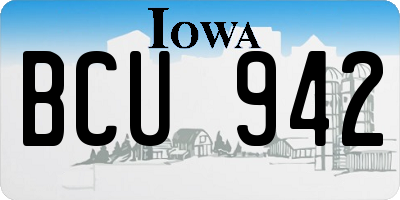 IA license plate BCU942