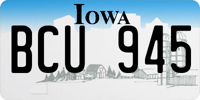 IA license plate BCU945