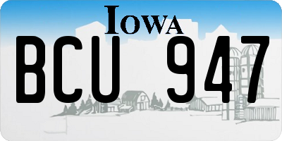 IA license plate BCU947