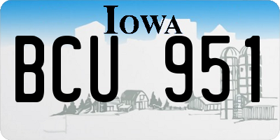 IA license plate BCU951