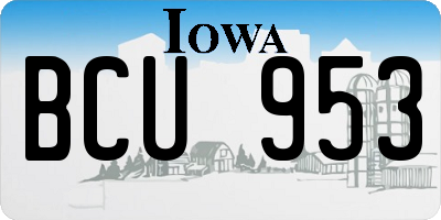 IA license plate BCU953