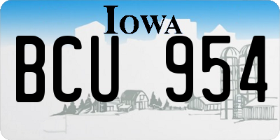 IA license plate BCU954