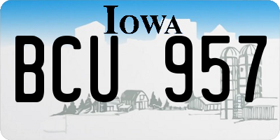IA license plate BCU957