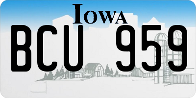 IA license plate BCU959