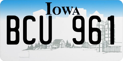 IA license plate BCU961