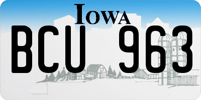 IA license plate BCU963