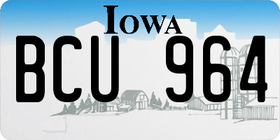 IA license plate BCU964