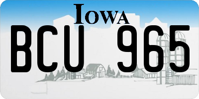 IA license plate BCU965