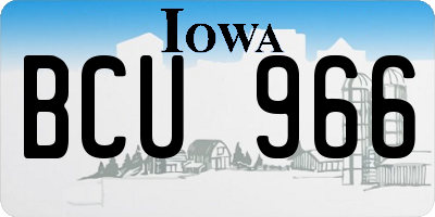IA license plate BCU966