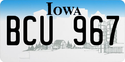 IA license plate BCU967