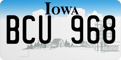 IA license plate BCU968