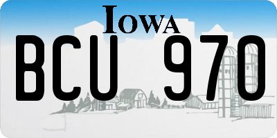 IA license plate BCU970