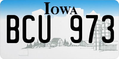 IA license plate BCU973