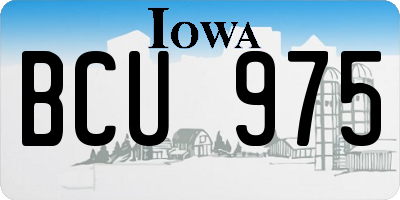 IA license plate BCU975