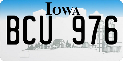 IA license plate BCU976