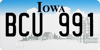 IA license plate BCU991
