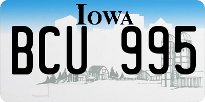 IA license plate BCU995