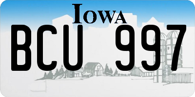 IA license plate BCU997