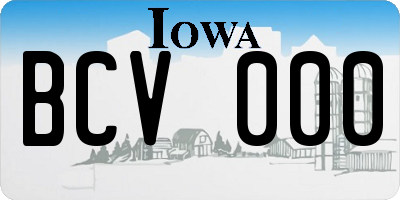 IA license plate BCV000