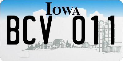 IA license plate BCV011