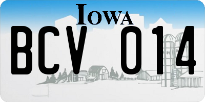 IA license plate BCV014