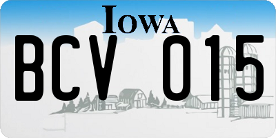 IA license plate BCV015