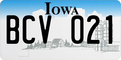 IA license plate BCV021