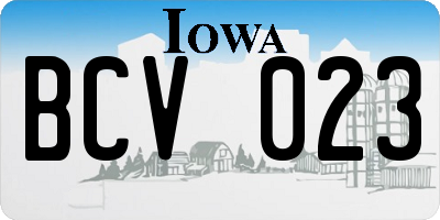 IA license plate BCV023