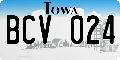 IA license plate BCV024