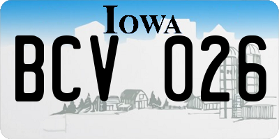 IA license plate BCV026