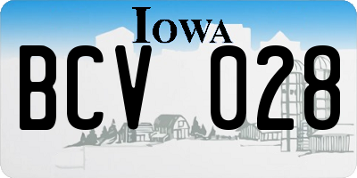 IA license plate BCV028