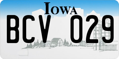 IA license plate BCV029