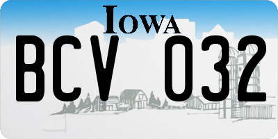 IA license plate BCV032