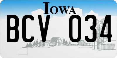 IA license plate BCV034