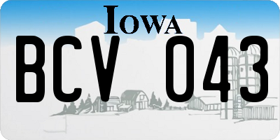 IA license plate BCV043
