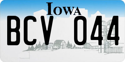 IA license plate BCV044