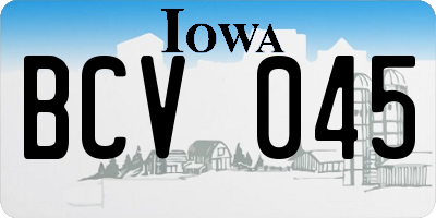 IA license plate BCV045