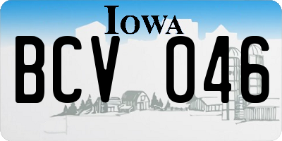 IA license plate BCV046