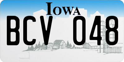 IA license plate BCV048