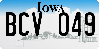 IA license plate BCV049