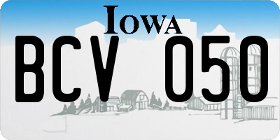 IA license plate BCV050