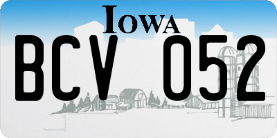 IA license plate BCV052