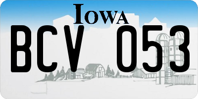 IA license plate BCV053