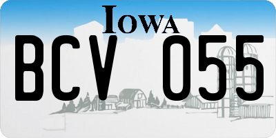 IA license plate BCV055