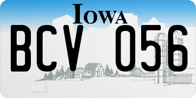 IA license plate BCV056