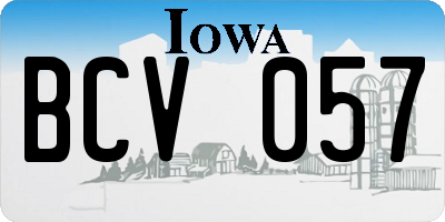 IA license plate BCV057