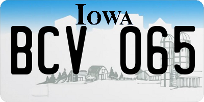 IA license plate BCV065